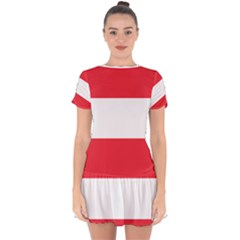 Flag Of Austria Drop Hem Mini Chiffon Dress by FlagGallery