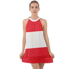 Flag Of Austria Halter Tie Back Chiffon Dress by FlagGallery