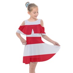 Flag Of Austria Kids  Shoulder Cutout Chiffon Dress by FlagGallery