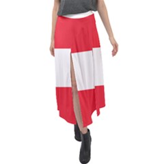 Flag Of Austria Velour Split Maxi Skirt by FlagGallery