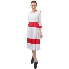 Flag Of Austria Ruffle End Midi Chiffon Dress by FlagGallery