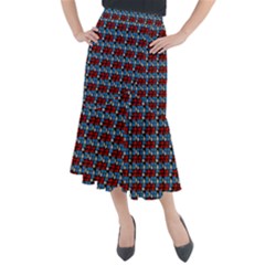 Red And Blue Midi Mermaid Skirt