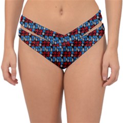 Red And Blue Double Strap Halter Bikini Bottom