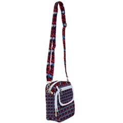 Red And Blue Shoulder Strap Belt Bag by Sparkle