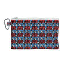 Red And Blue Canvas Cosmetic Bag (medium) by Sparkle