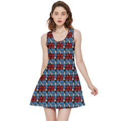 Red And Blue Inside Out Reversible Sleeveless Dress