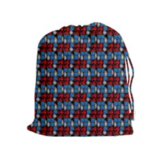 Red And Blue Drawstring Pouch (xl) by Sparkle