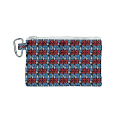 Red And Blue Canvas Cosmetic Bag (small) by Sparkle