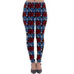 Red And Blue Lightweight Velour Leggings by Sparkle