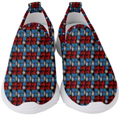 Red And Blue Kids  Slip On Sneakers by Sparkle