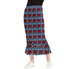 Red And Blue Maxi Fishtail Chiffon Skirt by Sparkle