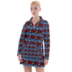 Red And Blue Women s Long Sleeve Casual Dress by Sparkle