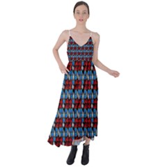 Red And Blue Tie Back Maxi Dress by Sparkle