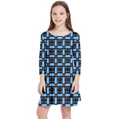 Spark Blocks Kids  Quarter Sleeve Skater Dress