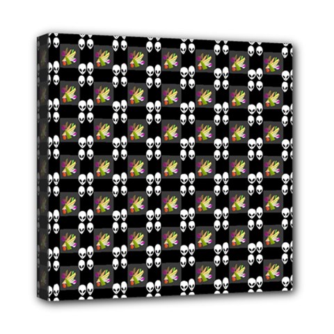 Shiny Skull Mini Canvas 8  X 8  (stretched) by Sparkle