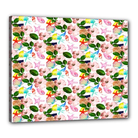 Painted Flowers Canvas 24  X 20  (stretched) by Sparkle