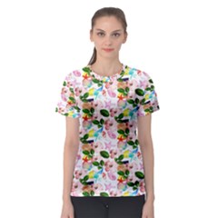 Painted Flowers Women s Sport Mesh Tee