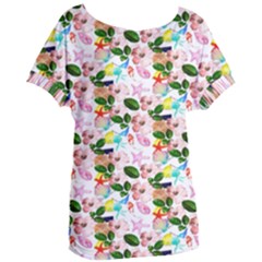 Painted Flowers Women s Oversized Tee