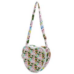 Painted Flowers Heart Shoulder Bag by Sparkle