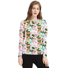 Painted Flowers Women s Long Sleeve Rash Guard