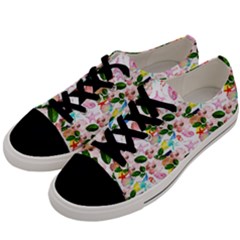 Painted Flowers Men s Low Top Canvas Sneakers by Sparkle