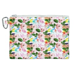 Painted Flowers Canvas Cosmetic Bag (xl)