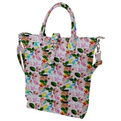 Painted Flowers Buckle Top Tote Bag by Sparkle