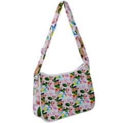 Painted Flowers Zip Up Shoulder Bag by Sparkle