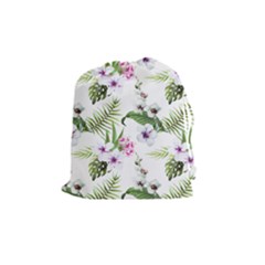 Summer Flowers Drawstring Pouch (medium) by goljakoff