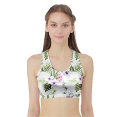 Summer Flowers Sports Bra With Border by goljakoff