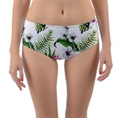 Summer Flowers Reversible Mid-waist Bikini Bottoms by goljakoff