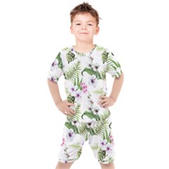 Summer Flowers Kids  Tee And Shorts Set by goljakoff