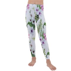 Summer Flowers Kids  Lightweight Velour Leggings by goljakoff