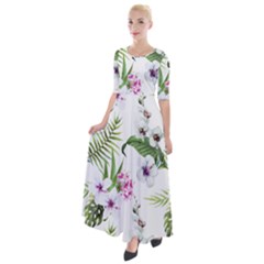 Summer Flowers Half Sleeves Maxi Dress by goljakoff