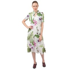 Summer Flowers Keyhole Neckline Chiffon Dress by goljakoff