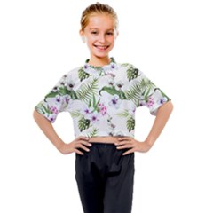 Summer Flowers Kids Mock Neck Tee