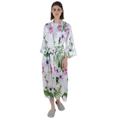 Summer Flowers Maxi Satin Kimono by goljakoff