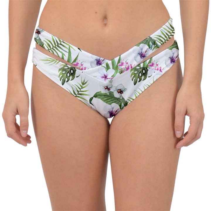 Summer flowers Double Strap Halter Bikini Bottom