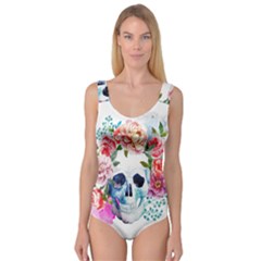 Skull And Flowers Princess Tank Leotard  by goljakoff