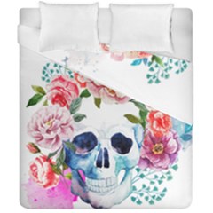 Skull And Flowers Duvet Cover Double Side (california King Size) by goljakoff