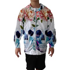 Skull And Flowers Kids  Hooded Windbreaker by goljakoff