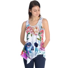 Skull And Flowers Sleeveless Tunic by goljakoff