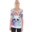 Skull and flowers Wide Neckline Tee View1