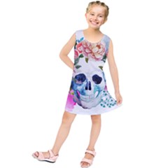 Skull And Flowers Kids  Tunic Dress by goljakoff