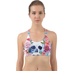 Skull And Flowers Back Web Sports Bra by goljakoff