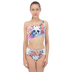 Skull And Flowers Spliced Up Two Piece Swimsuit by goljakoff