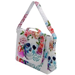 Skull And Flowers Box Up Messenger Bag by goljakoff