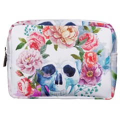 Skull And Flowers Make Up Pouch (medium) by goljakoff