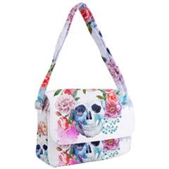 Skull And Flowers Courier Bag by goljakoff