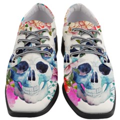 Skull And Flowers Women Heeled Oxford Shoes by goljakoff